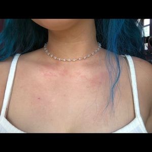 Brand new white beaded choker